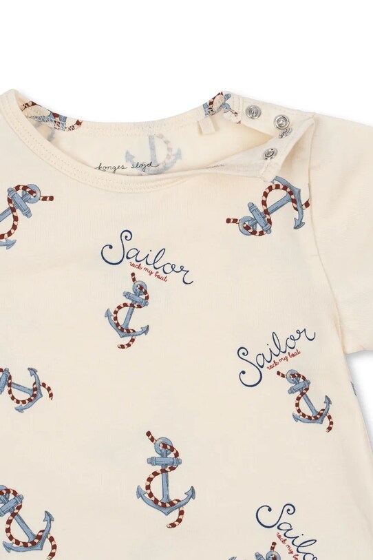 Băieți Konges Sløjd costum bebe BASIC ROMPER GOTS KS103153 bej