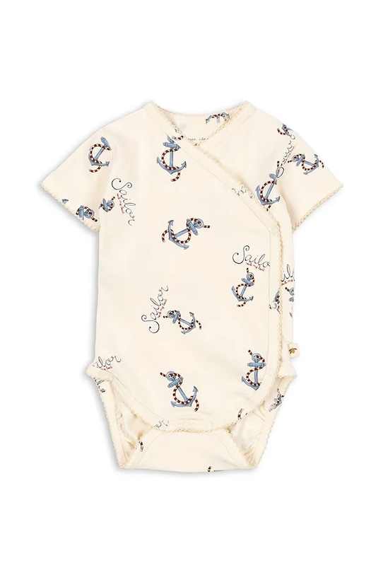 Konges Sløjd body niemowlęce BASIC SS NEWBORN BODY GOTS Produkt niemowlęcy beżowy KS103398