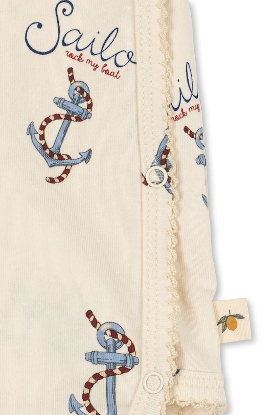 Konges Sløjd body niemowlęce BASIC SS NEWBORN BODY GOTS beżowy KS103398