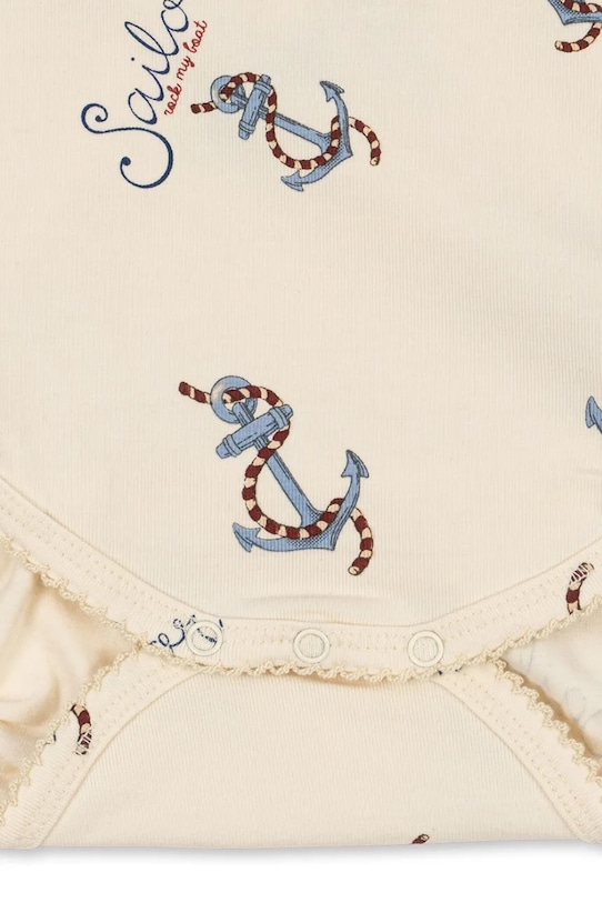 Konges Sløjd body niemowlęce BASIC SS NEWBORN BODY GOTS KS103398 beżowy