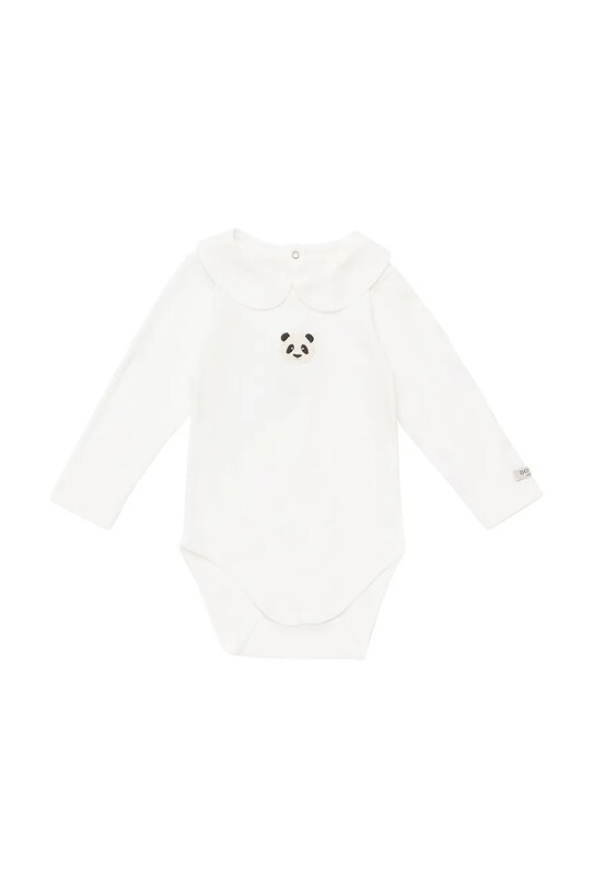 Donsje body din bumbac pentru bebelusi Davo Bodysuit Panda 3030107 alb SS25