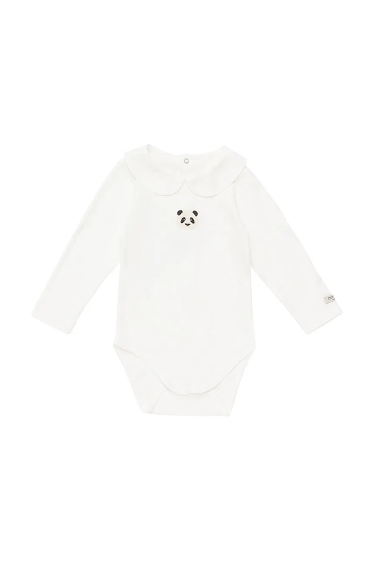 Donsje body bawełniane niemowlęce Davo Bodysuit Panda 3030107 biały SS25