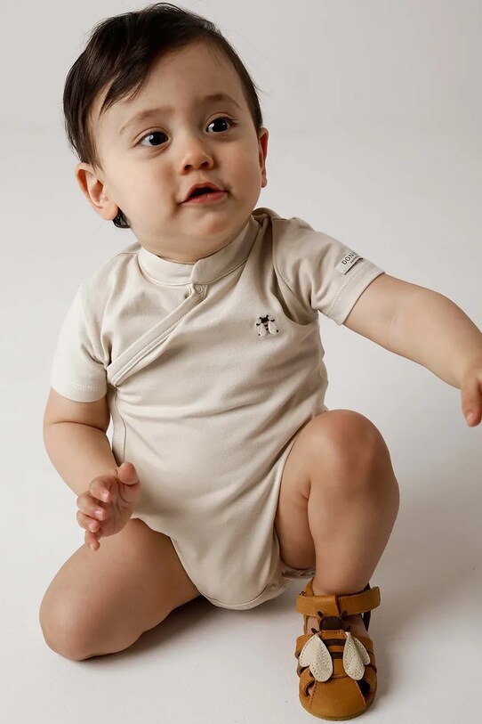 Бебешко боди Donsje Frenky Bodysuit Bee За бебета бежов 3036401