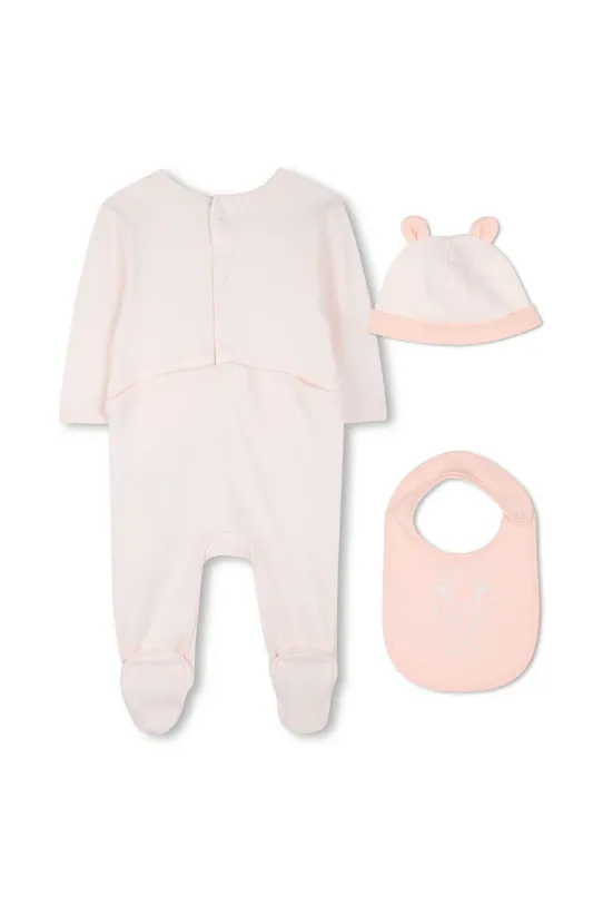 Хлопковый комбинезон для младенцев Kenzo Kids K60866 розовый SS25