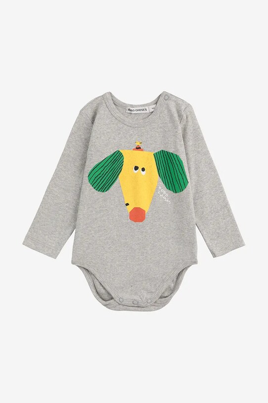 Bobo Choses body bebe Happy Dog 125AB113 gri SS25