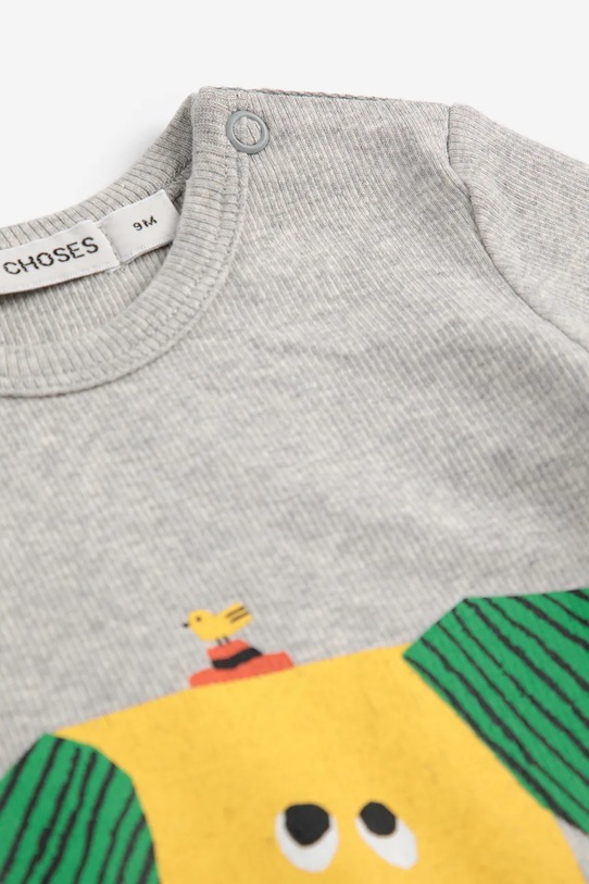 Chlapec Body pre bábätká Bobo Choses Happy Dog 125AB113 sivá