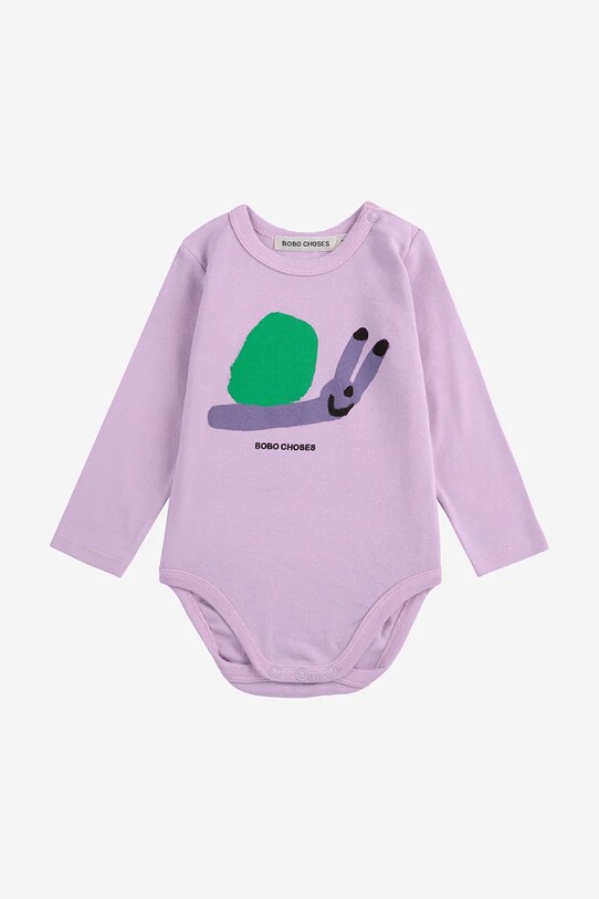 Боді для немовлят Bobo Choses Funny Snail 125AB114 фіолетовий SS25