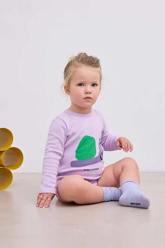 Боді для немовлят Bobo Choses Funny Snail 125AB114 фіолетовий