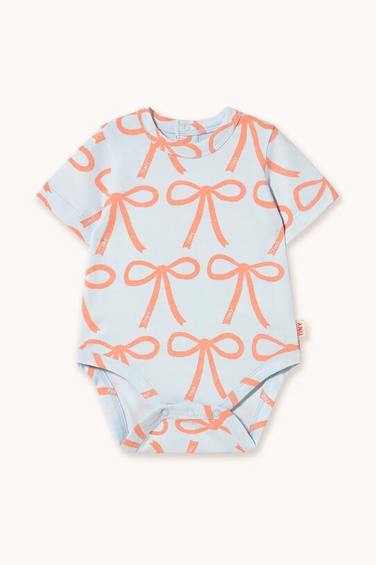 Детское боди из хлопка Tinycottons BOWS BODY Для младенцев голубой SS25.028