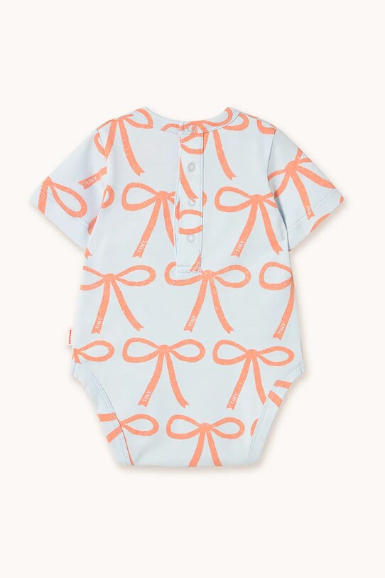 Детское боди из хлопка Tinycottons BOWS BODY SS25.028 голубой SS25