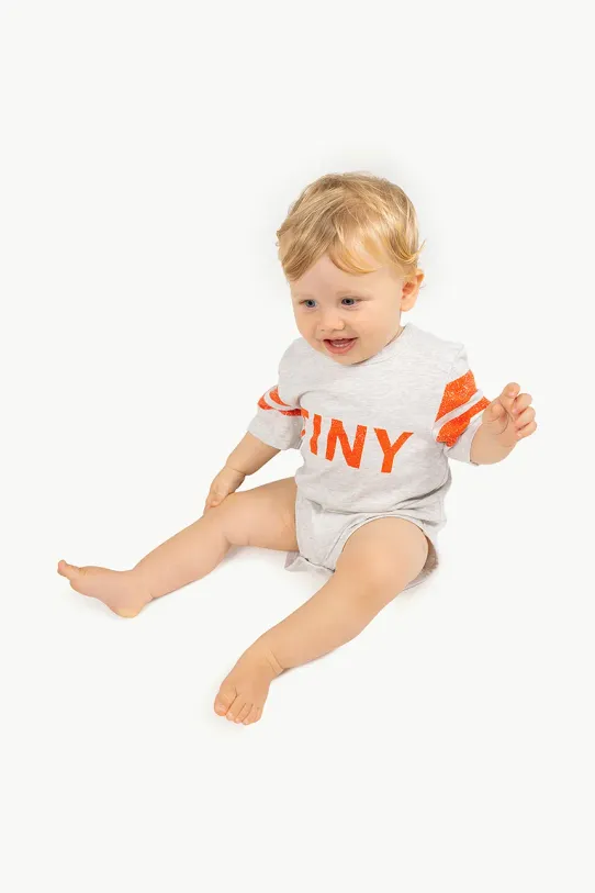 Tinycottons body bawełniane niemowlęce STRIPES LOGO BODY Produkt niemowlęcy szary SS25.146