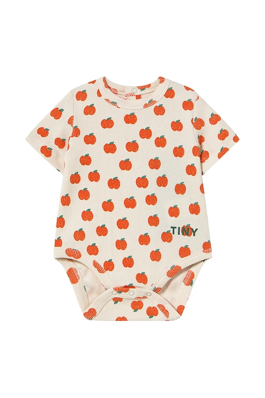 Tinycottons body niemowlęce APPLES RIB BODY SS25.347 beżowy SS25
