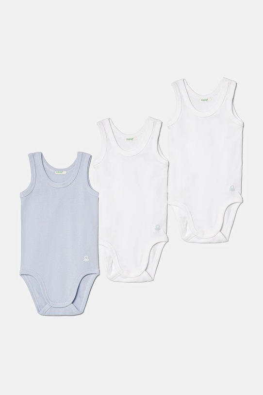 United Colors of Benetton body bawełniane niemowlęce 3-pack Produkt niemowlęcy niebieski 3GI70B136.W.Reprop.PPYA