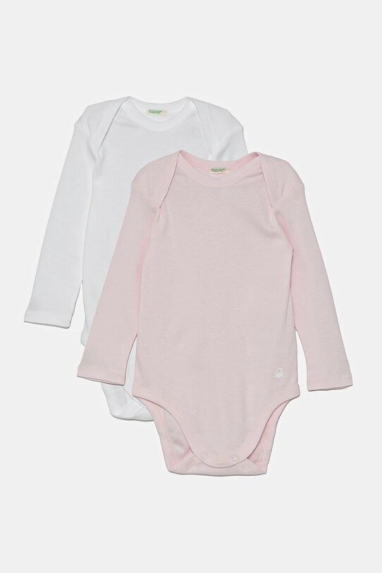 Bombažen body za dojenčka United Colors of Benetton 3-pack Izdelek za dojenčke roza 3GI70B089.W.Reprop.PPYA
