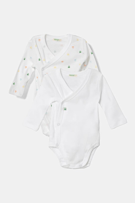 Bombažen body za dojenčka United Colors of Benetton 2-pack Izdelek za dojenčke bela 3PWB0B00U.W.Seasonal