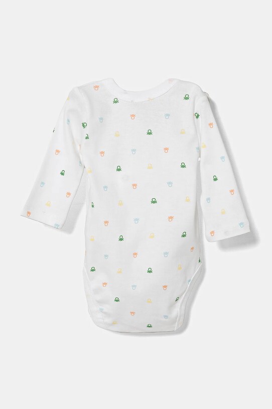 Bombažen body za dojenčka United Colors of Benetton 2-pack 3PWB0B00U.W.Seasonal bela SS25