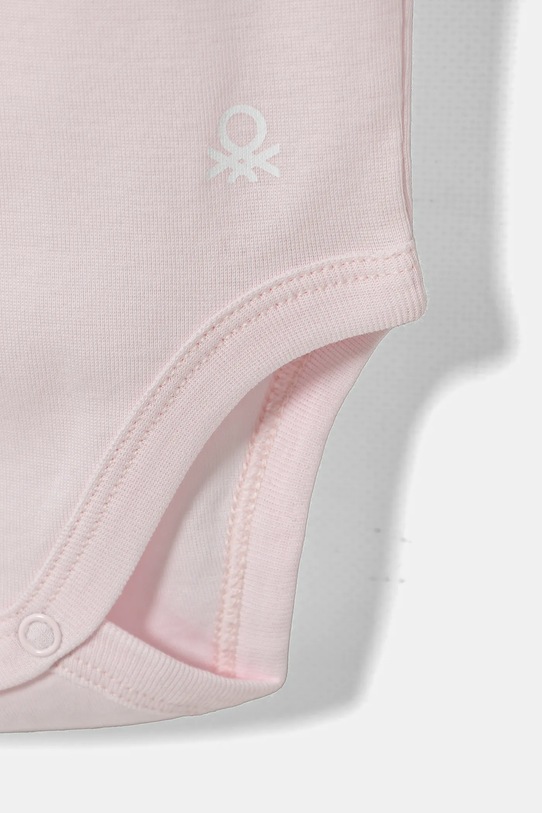 Дитяче бавовняне боді United Colors of Benetton 3-pack 3GI70B079.W.Reprop.PPYA рожевий