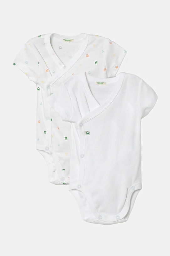 Pamučni bodi za bebe United Colors of Benetton 2-pack Proizvod za bebe bijela 3PWB0B00V.W.Seasonal