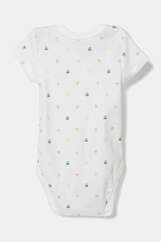 Pamučni bodi za bebe United Colors of Benetton 2-pack 3PWB0B00V.W.Seasonal bijela SS25