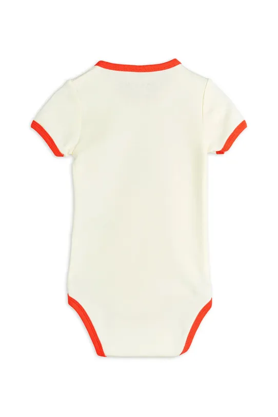 Mini Rodini body din bumbac pentru bebelusi Ladybugs 2524011311 bej SS25