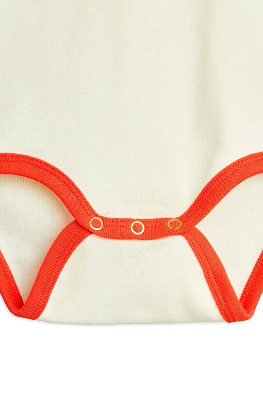 Mini Rodini body din bumbac pentru bebelusi Ladybugs bej 2524011311