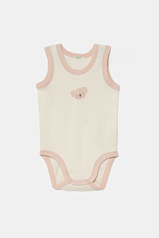 United Colors of Benetton body din bumbac pentru bebelusi 2-pack 3GI70B00Y.W.Seasonal bej SS25