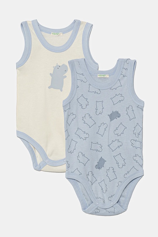 Дитяче бавовняне боді United Colors of Benetton 2-pack Для немовлят блакитний 3GI70B00Y.W.Seasonal