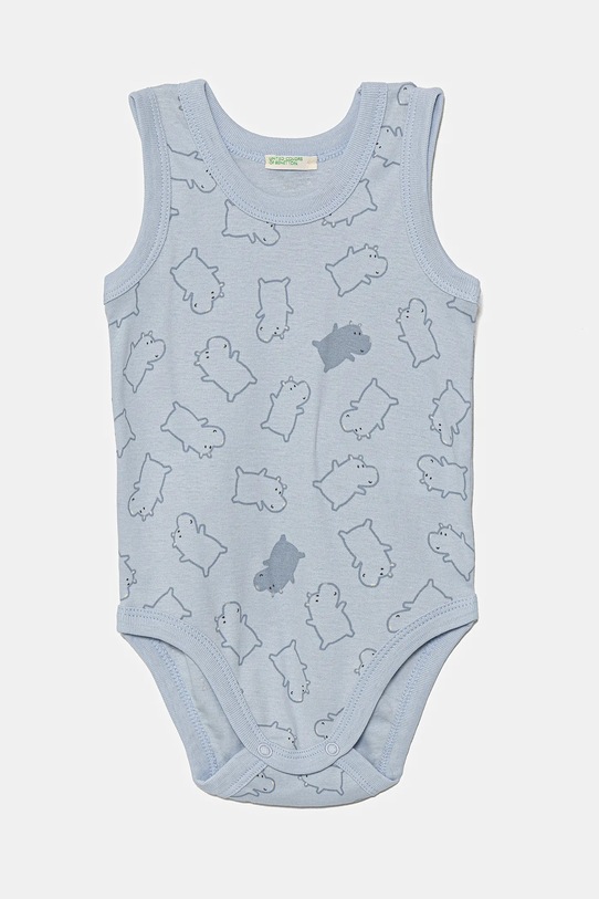 Дитяче бавовняне боді United Colors of Benetton 2-pack 3GI70B00Y.W.Seasonal блакитний SS25