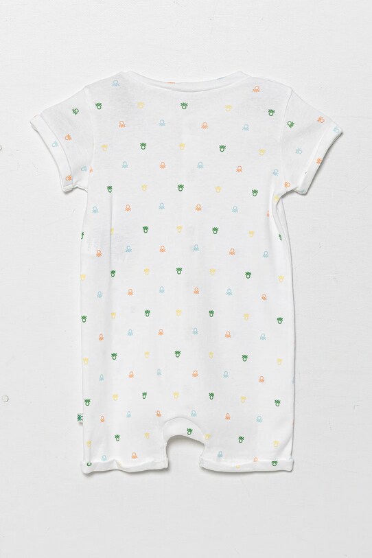 United Colors of Benetton rampers in cotone neonato/a 3PWB0T02E.W.Seasonal bianco SS25