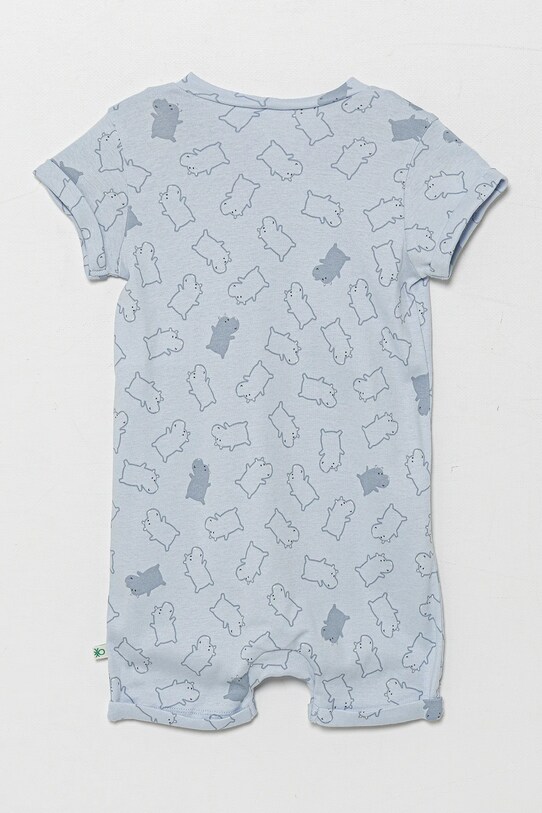 Бебешки памучен къс гащеризон United Colors of Benetton 3PWB0T02E.W.Seasonal син SS25