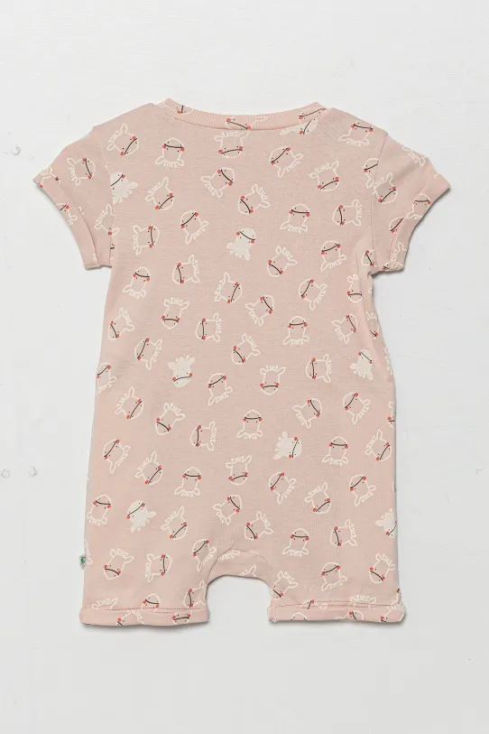 United Colors of Benetton salopetă bebeluși din bumbac 3PWB0T02E.W.Seasonal roz SS25