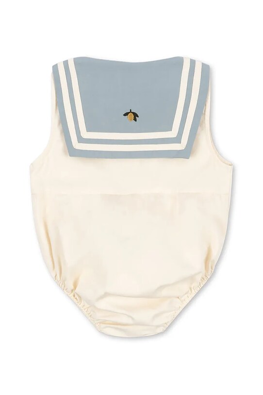 Konges Sløjd body din bumbac pentru bebelusi CELEBRATION SAILOR ROMPER GOTS KS103575 bej SS25