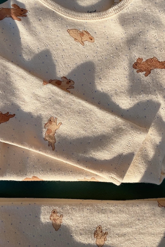 Konges Sløjd body bawełniane niemowlęce MINNIE BODY GOTS beżowy KS103559