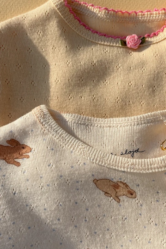 Konges Sløjd body bawełniane niemowlęce MINNIE BODY GOTS KS103559 beżowy