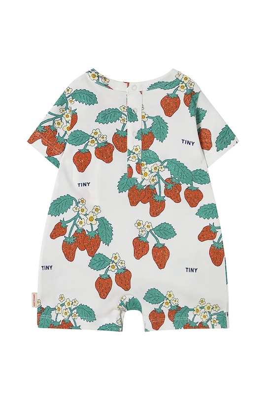 Tinycottons salopetă bebeluși din bumbac STRAWBERRIES ONE-PIECE SS25.005 bej SS25