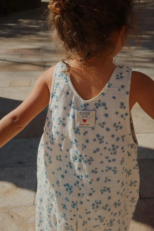 Konges Sløjd rampers bawełniany niemowlęcy RHW x KS MIOBLU OVERALLS GOTS KS103614