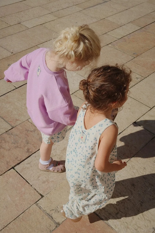 Konges Sløjd rampers bawełniany niemowlęcy RHW x KS MIOBLU OVERALLS GOTS KS103614