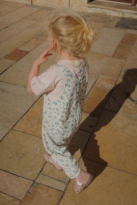 Konges Sløjd rampers bawełniany niemowlęcy RHW x KS MIOBLU OVERALLS GOTS KS103614