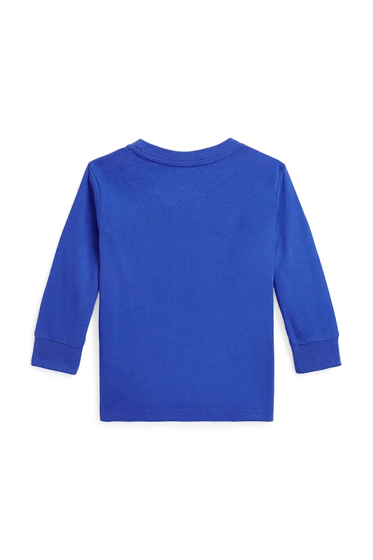 Detská bavlnená košeľa s dlhým rukávom Polo Ralph Lauren 320883620009 modrá SS25