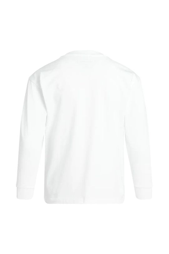 Calvin Klein Jeans longsleeve din bumbac pentru copii IB0IB02354.PPYA alb SS25