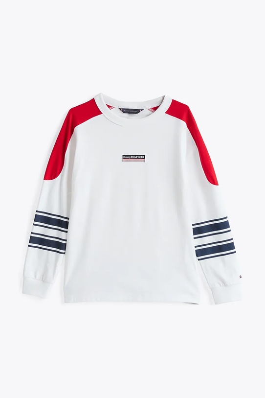 Tommy Hilfiger longsleeve bawełniany dziecięcy KB0KB09361.PPYA biały SS25