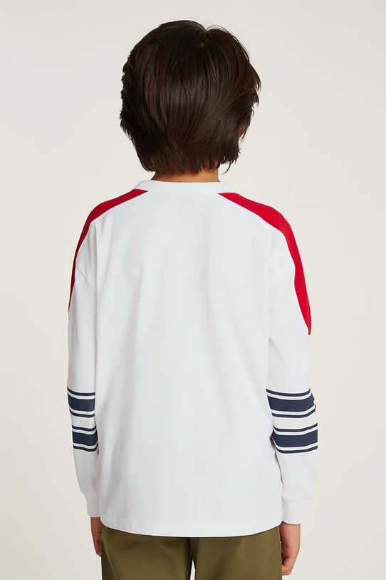 Хлопчик Дитячий бавовняний лонгслів Tommy Hilfiger KB0KB09361.PPYA білий