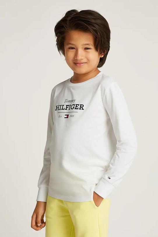 Chłopiec Tommy Hilfiger longsleeve bawełniany dziecięcy KB0KB09633.128.176.PPYA biały
