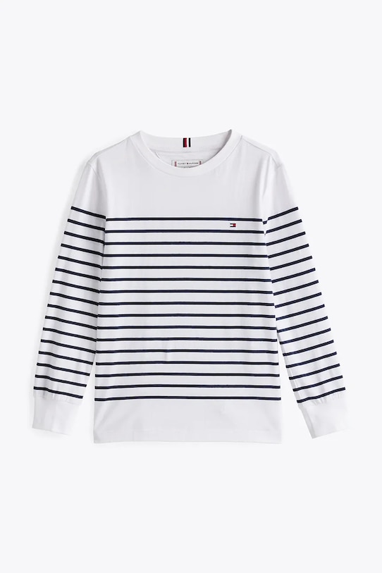 Dječja pamučna majica dugih rukava Tommy Hilfiger KS0KS00540.PPYA bijela SS25