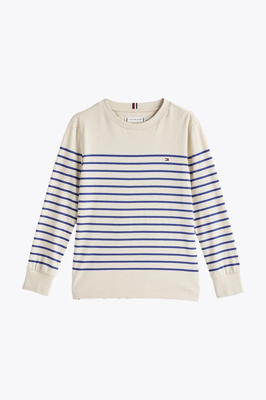 Tommy Hilfiger longsleeve din bumbac pentru copii KS0KS00540.PPYA bej SS25
