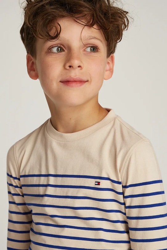 Tommy Hilfiger longsleeve bawełniany dziecięcy beżowy KS0KS00540.PPYA