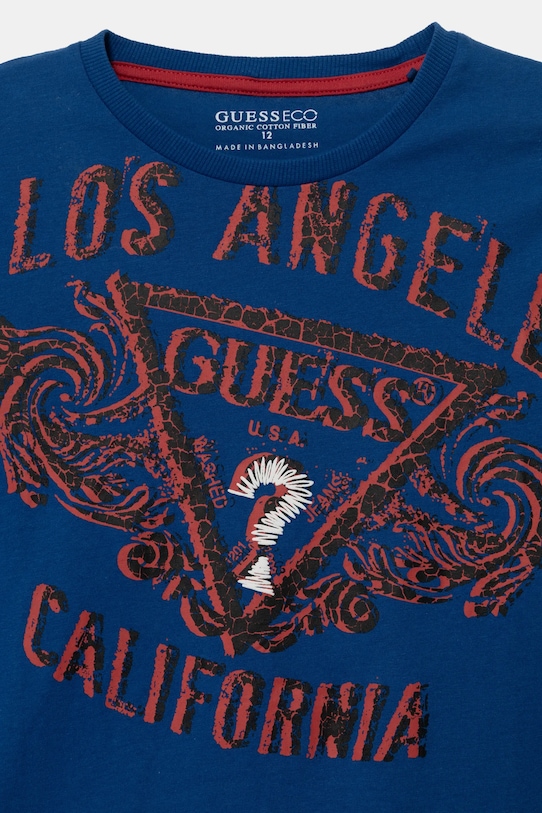 Хлопчик Дитячий бавовняний лонгслів Guess L5RI01.K8HM4.PPYA блакитний