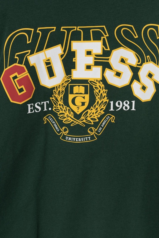 Chlapec Detská bavlnená košeľa s dlhým rukávom Guess L5RI03.K8HM4.PPYA zelená