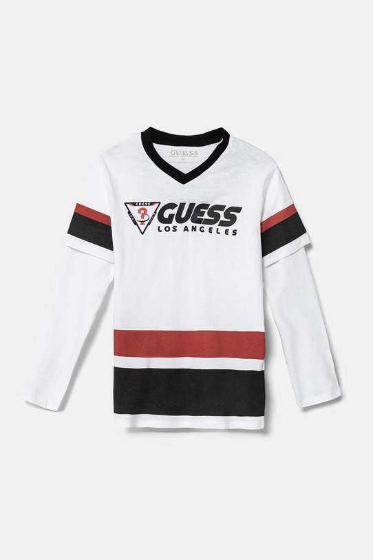 Παιδικό βαμβακερό μακρυμάνικο Guess στάμπα λευκό L5RI10.K8HM4.PPYA