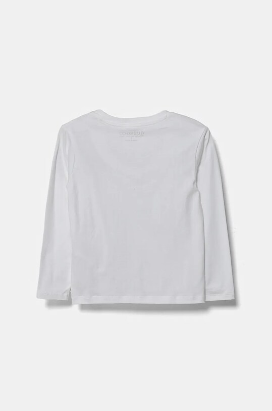 Дитячий бавовняний лонгслів Guess N4BI06.I3Z14.PPYA білий SS25